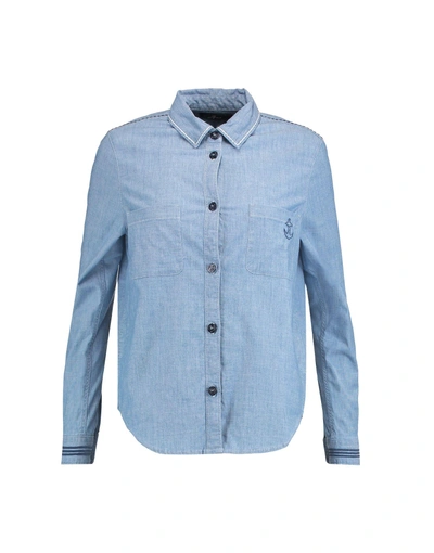 7 For All Mankind Denim Shirts In Blue
