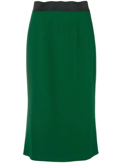 Dolce & Gabbana Pencil Midi Skirt In Green