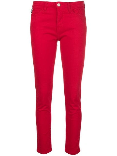 Love Moschino Cropped Skinny Jeans In Red