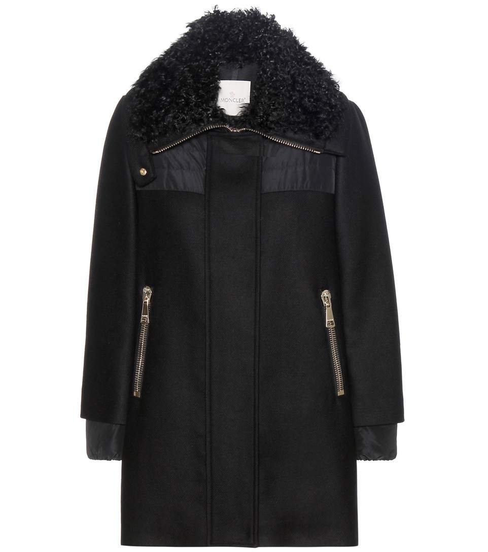Moncler Calipso Fur-trimmed Wool Coat | ModeSens