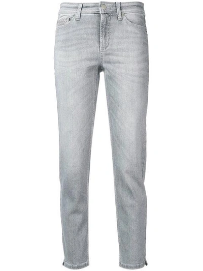 Cambio Skinny Fit Tapered Jeans In Grey