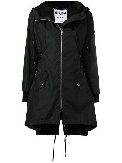 Moschino Oversized Hooded Parka In Black