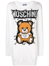 Moschino Toy Bear Sweatshirt Dress In White