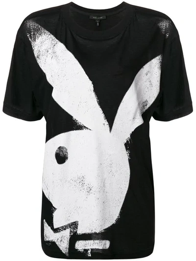Marc Jacobs Playboy Bunny Print T-shirt In Black
