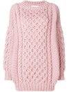 I Love Mr Mittens Cable-knit Sweater - Pink