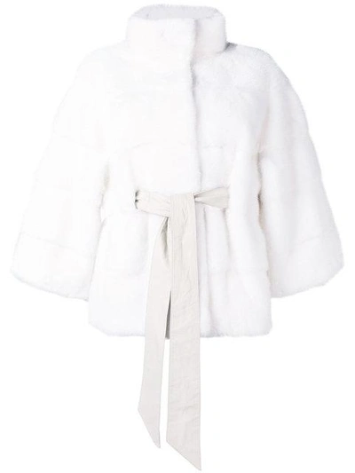 Liska Mink Fur Coat - White