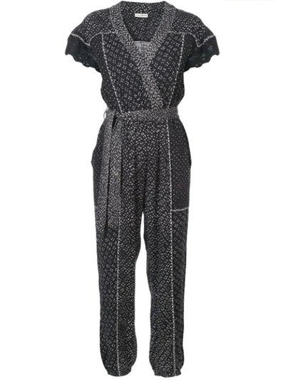 Ulla Johnson Reiko Crochet Trim Jumpsuit In Black