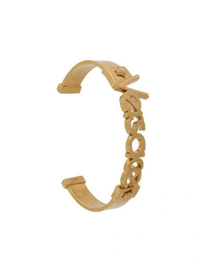 Versace Logo Medusa Cuff - Metallic