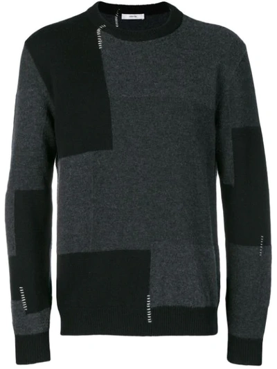 Mauro Grifoni Gray/black Patch Wool Pullover