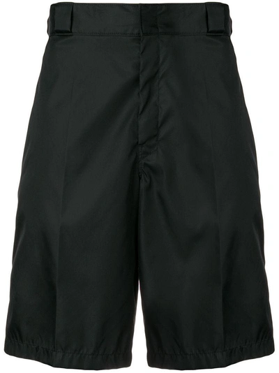 Prada Concealed Front Shorts - Black In Black