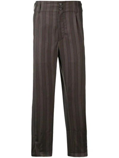 Ann Demeulemeester Striped Tapered Trousers - Grey