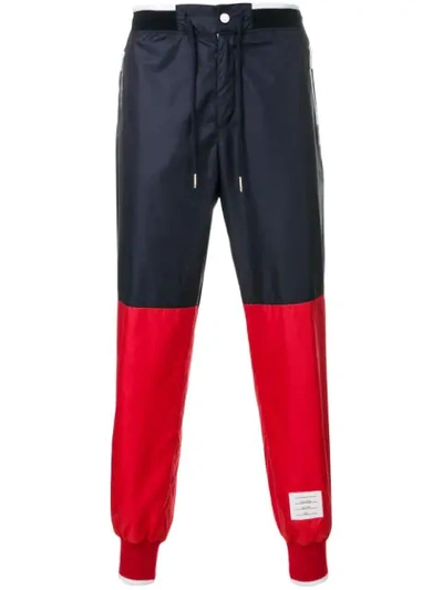 Thom Browne Bicolor Sweatpants In Red