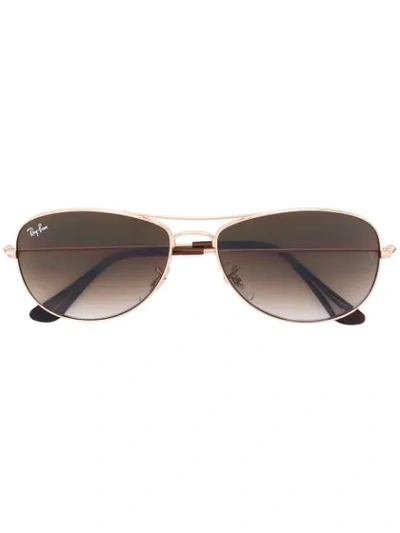 Ray Ban Aviator Sunglasses In Brown