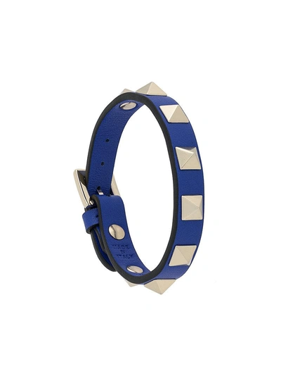 Valentino Garavani Rockstud Strap Bracelet In Blue
