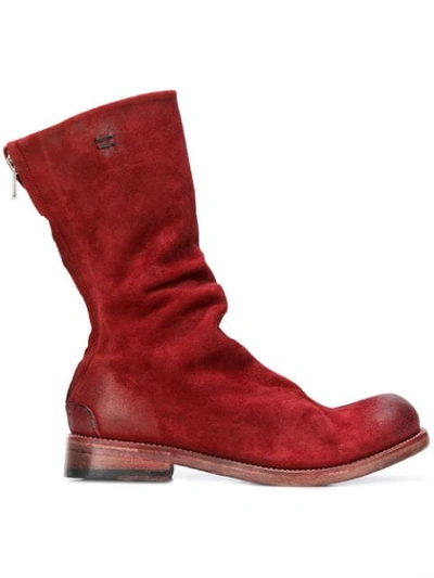 The Last Conspiracy Rear Zipped Boots In Red