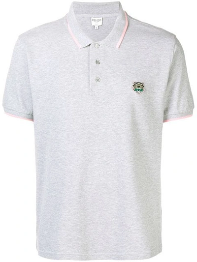 Kenzo Stripe Trim Polo Shirt - Grey