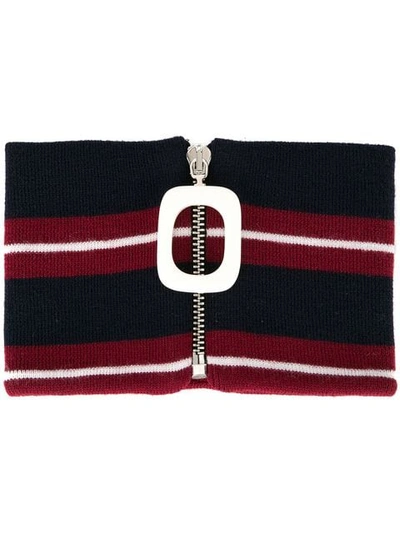 Jw Anderson Striped Neckband In Blue