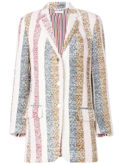 Thom Browne Striped Eyelash Tweed Sport Coat Dress - Multicolour