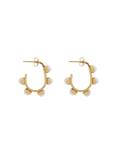 Cornelia Webb Gold Plated Freshwater Pearl Hoop Earrings In Metallic
