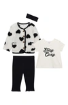 Petit Lem Babies' Stay Cozy Layette Set In Owh Hearts