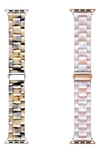 The Posh Tech Set Of 2 Apple Watch Bands In Blush/ Light Natural Tortoise