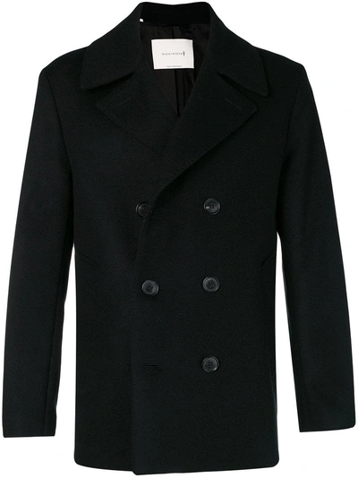 Mackintosh Short Double Breasted Coat - Black