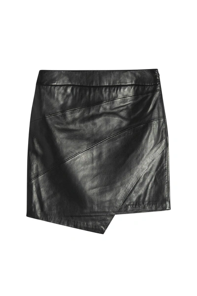Zadig & Voltaire Just Cuir Lisse Leather Skirt In Noir