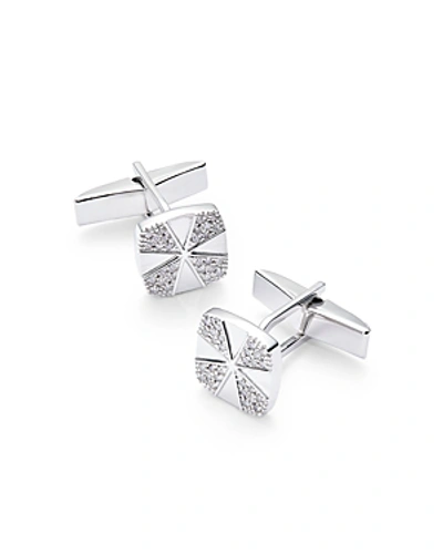 Bloomingdale's Men's Diamond Patterned Cufflinks In 14k White Gold, 0.30 Ct. T.w.