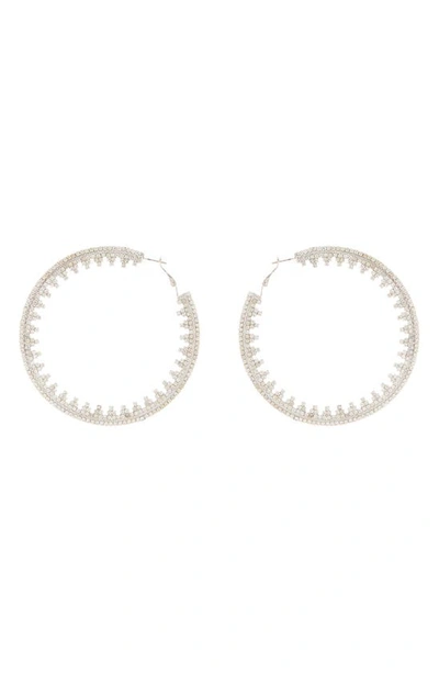 Tasha Crystal Hoop Earrings In Silver