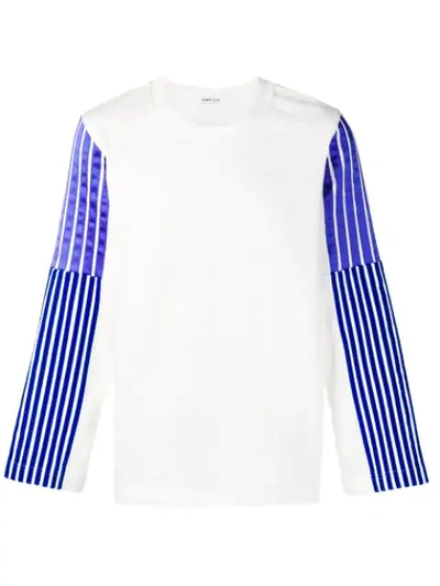 Dima Leu Striped Sleeves Sweatshirt In White