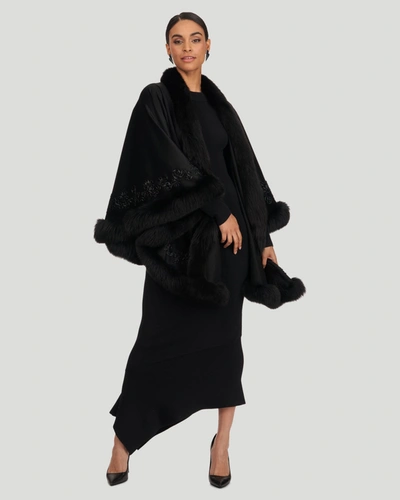 Gorski Embroidered Wool And Cashmere Cape In Black