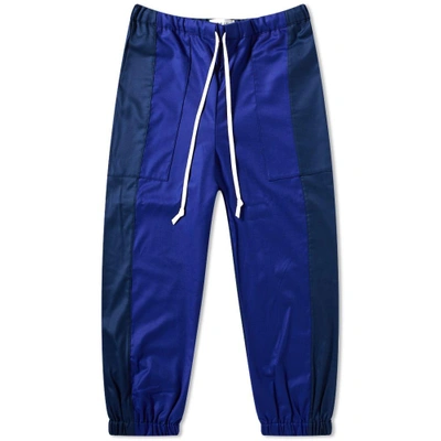 Dima Leu Flannel Track Pant In Blue