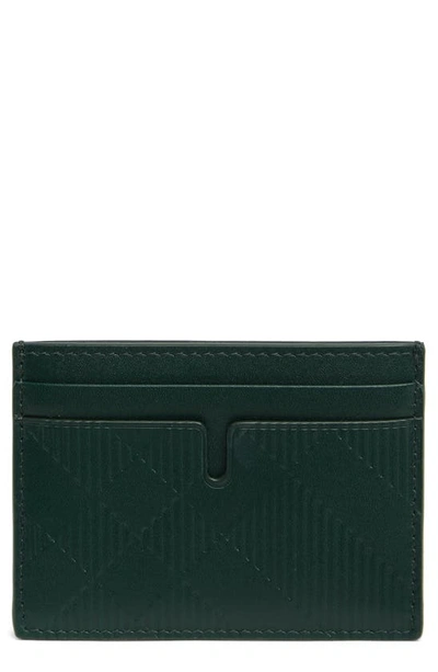 Burberry Sandon Check Stitched Leather Card Case In Vine