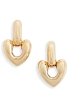 Annika Inez Small Heart Drop Earrings In Gold