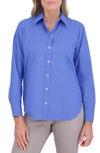 Foxcroft Meghan Solid Cotton Button-up Shirt In Cornflower