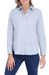 Foxcroft Meghan Solid Cotton Button-up Shirt In Blue Wave