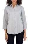 Foxcroft Charlie Cotton Button-up Shirt In Silver