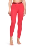 Skims Rib Cotton Blend Leggings In Red