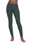 Skims Rib Cotton Blend Leggings In Spruce