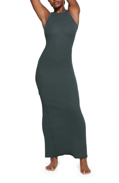 skims cotton rib maxi dress Skims Cotton Rib Sleeveless Long Dress - Army Multi
