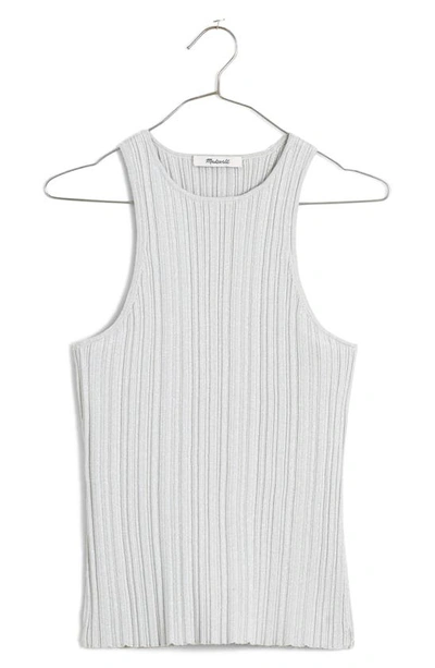 Madewell The Signature Shimmer Knit Cutaway Sweater Tank In Vapor