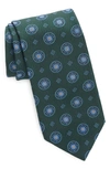 Canali Medallion Silk Tie In Green