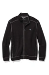Tommy Bahama Tobago Bay Slub Knit Zip Front Jacket In Black