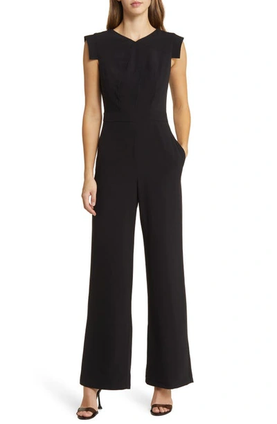 Vince Camuto Cap Sleeve Jumpsuit In Black