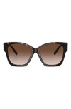 Tiffany & Co 54mm Gradient Square Sunglasses In Havana/brown Gradient