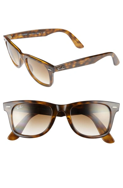 Ray Ban 50mm Wayfarer Ease Gradient Sunglasses In Light Havana
