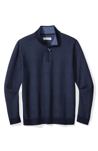 Tommy Bahama Coolside Islandzone® Half Zip Pullover Sweater In Navy