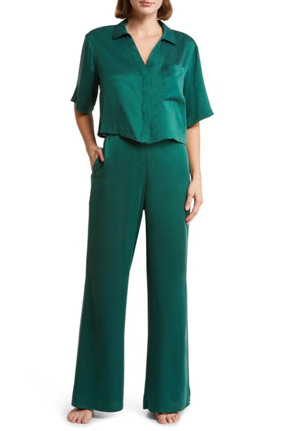 Lunya High Waist Washable Silk Pyjamas In Hum Forest