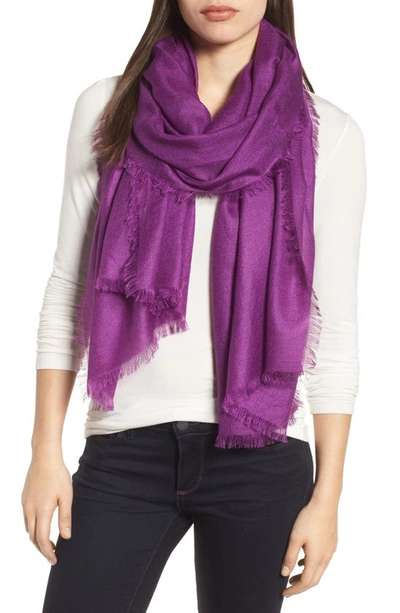 Nordstrom Cashmere & Silk Wrap In Purple Magic