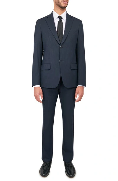 Wrk Tailored Slim Fit Pinstripe Suit In Navy